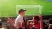 An 8-year-old PSV fan leads a chant at the Philips Stadion. Incredible