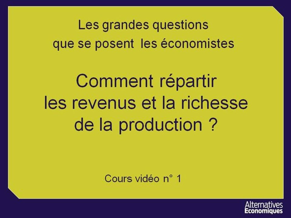 1ere eco chap 1.3 Comment répartir les ressources et les richesses?