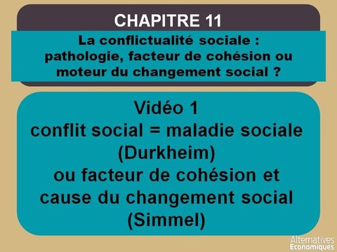 Term chap 9 Conflit social = Maladie sociale (Durkheim) ou facteur de cohésion et cause du changement social (Simmel)-extrait