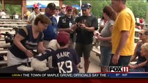 Brewers' Hank the Dog meets with fans at Fox Cities Stadium