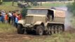 WWII Restored Original German Heavy Half-track SdKfz 9  FAMO - SLOW MOTION - WW2 Reenactment Show