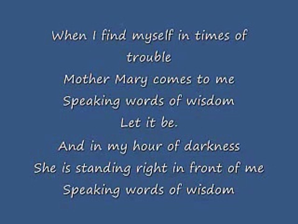 Let It Be Letra/Lyrics