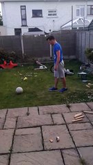 Conor McGregor spinning heal football kick.