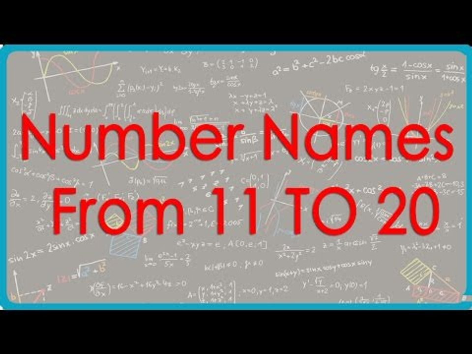 Number Names   From 11 20