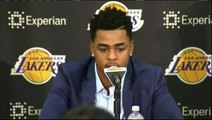 LA Lakers introduce draft picks D'Angelo Russel and Larry Nance Jr