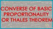 Converse of Basic Proportionality or Thales Theorem