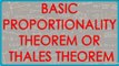 Basic Proportionality Theorem or Thales Theorem