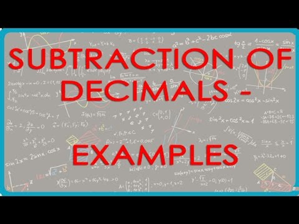 Subtraction of Decimals - Examples