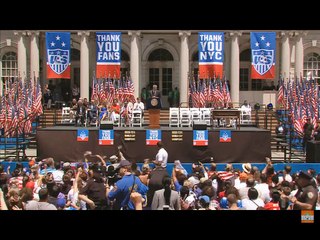 Mayor de Blasio Hosts Ceremony for Women's World Cup Soccer Champions