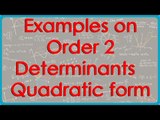5  Examples on Order 2 Determinants   Quadratic form