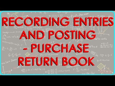 CA - CPT | Recording Entries and Posting - Purchase Return Book