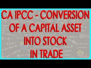 CA IPCC - Conversion of a capital asset into stock in Trade