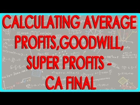 Calculating Average Profits, Goodwill, Super Profits given - CA Final Financial Reporting