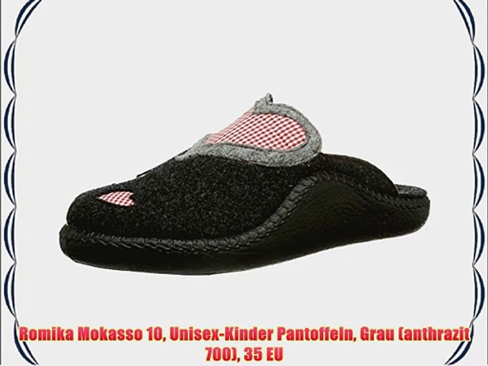 Romika Mokasso 10 Unisex-Kinder Pantoffeln Grau (anthrazit 700) 35 EU