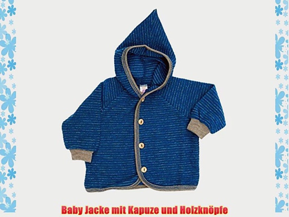 Engel Natur Bio Baby Jacke Kapuze Wolle Schurwolle kbT Frottee IVN Best (62/68 light ocean