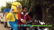 Bullet Riding Cartoon Character Minion _ Amy Events  |-|-|  Avilable on Rent for Birthday & Kids Party in Chandigarh chd