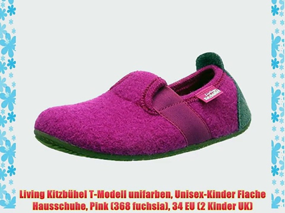 Living Kitzb?hel T-Modell unifarben Unisex-Kinder Flache Hausschuhe Pink (368 fuchsia) 34 EU