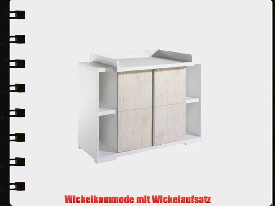 Schardt 058605500 Wickelkommode Maximo Eiche mit Wickelaufsatz und zwei innenliegende Sch?be