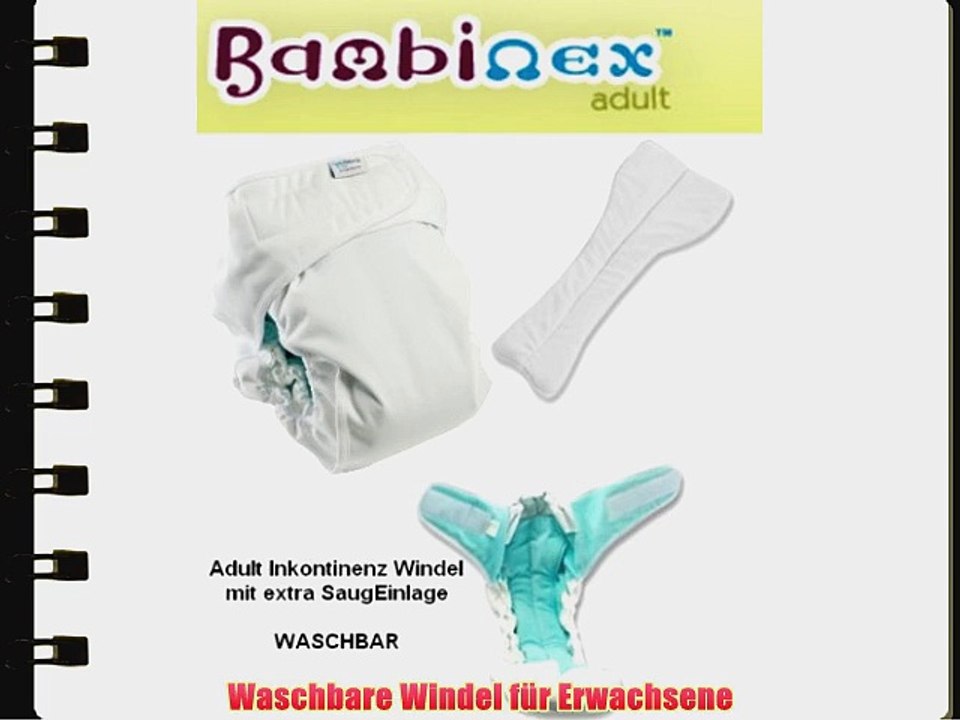 Bambinex Waschbare Adult Windel - Gr??e 1 - InkontinenzWindel / Erwachsenenwindel / Windelhose