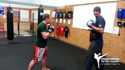 Focus mitt drill work.  Slip 1,6,3 duck 3,2,3 body, 3 head pivot, 2,3, right elbow push low kick