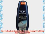 Nivea For Men Body Wash Active 3 - Herren Duschgel 3 in 1 (Body Hair