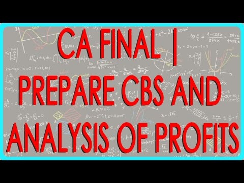 CA Final | Preparing CBS and Analysis of Profits