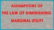 1148, Economics Class XII - Assumptions of the Law of Diminishing Marginal utility