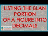 1152. US Maths for Grade 6 - Listing the Blan portion of a figure into decimals