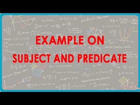 1114.Examples on Subject and Predicate