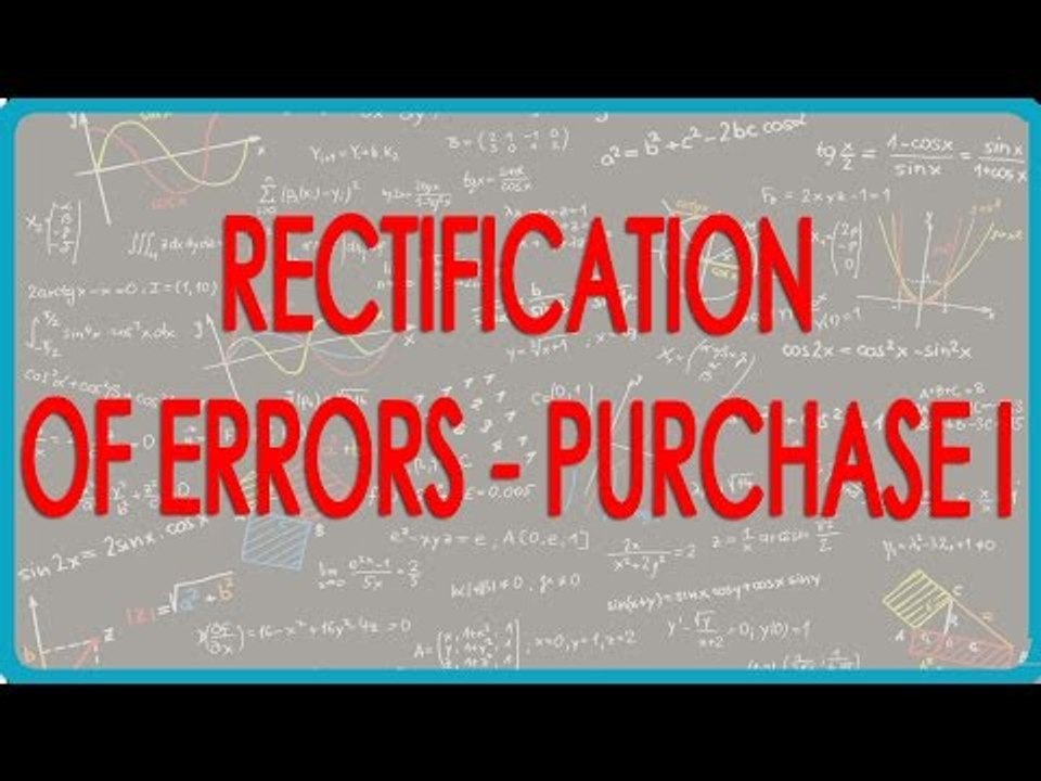 1096. Rectification of Errors - Purchase I