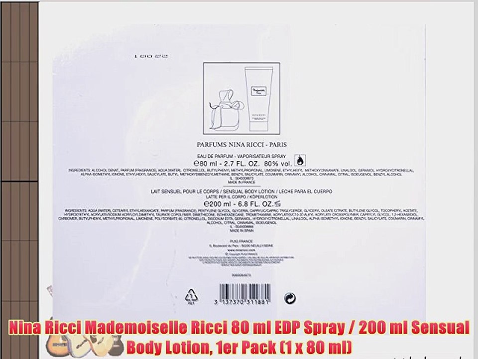 Nina Ricci Mademoiselle Ricci 80 ml EDP Spray / 200 ml Sensual Body Lotion 1er Pack (1 x 80