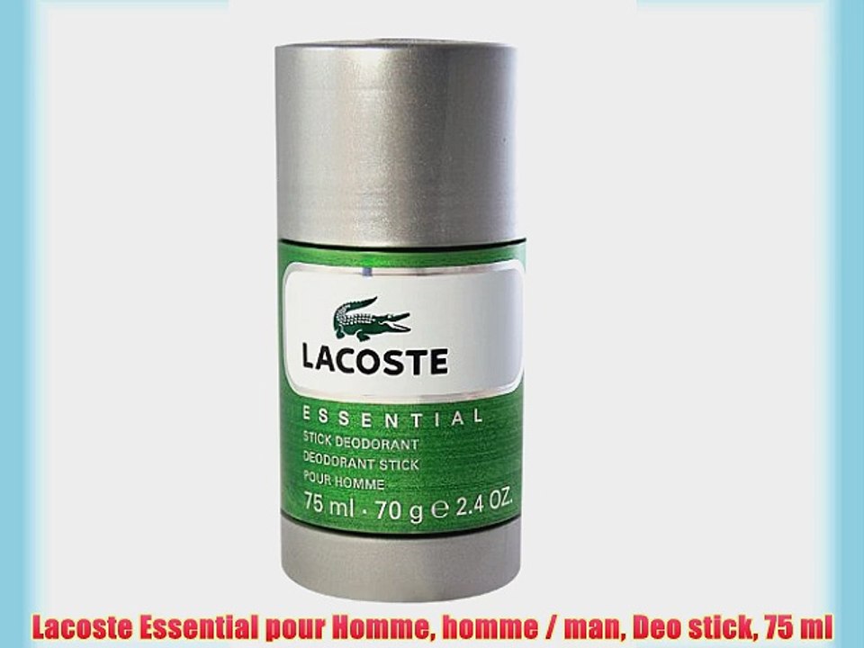 Lacoste Essential pour Homme homme / man Deo stick 75 ml - video Dailymotion