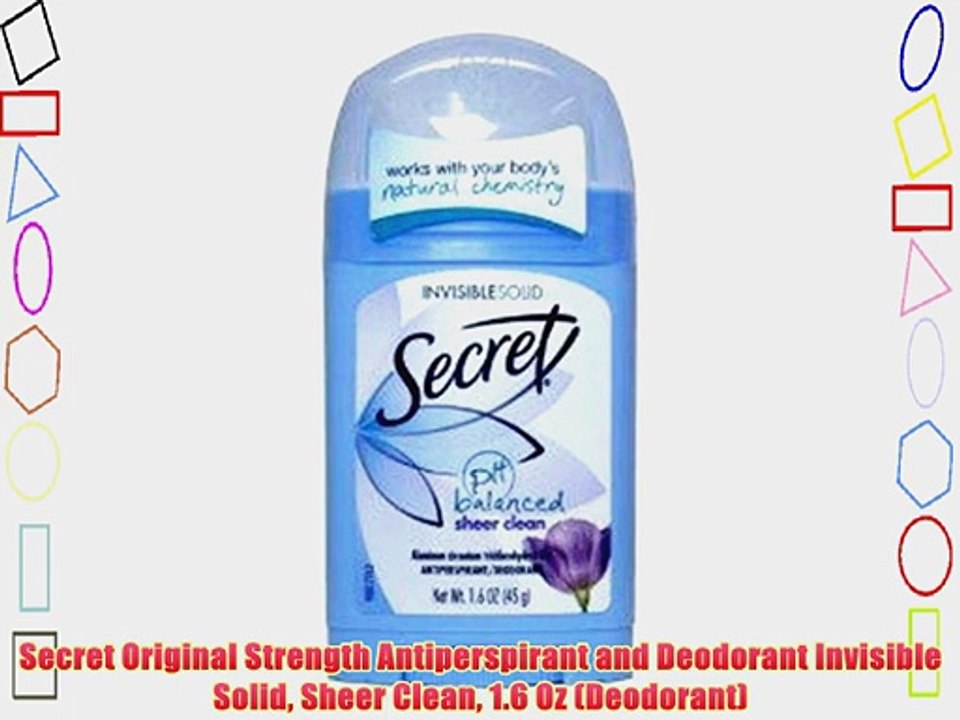 Secret Original Strength Antiperspirant and Deodorant Invisible Solid Sheer Clean 1.6 Oz (Deodorant)