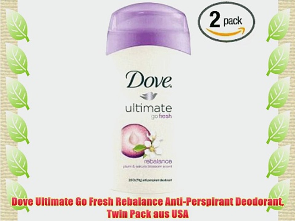 Dove Ultimate Go Fresh Rebalance Anti-Perspirant Deodorant Twin Pack aus USA