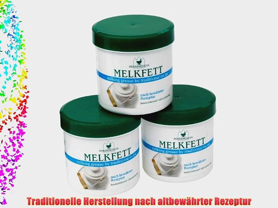 Melkfett von Herbamedicus im 3er-Pack (Hautpflege Hausmittel K?rperpflege Lippenpflege Feuchtigkeitspflege)