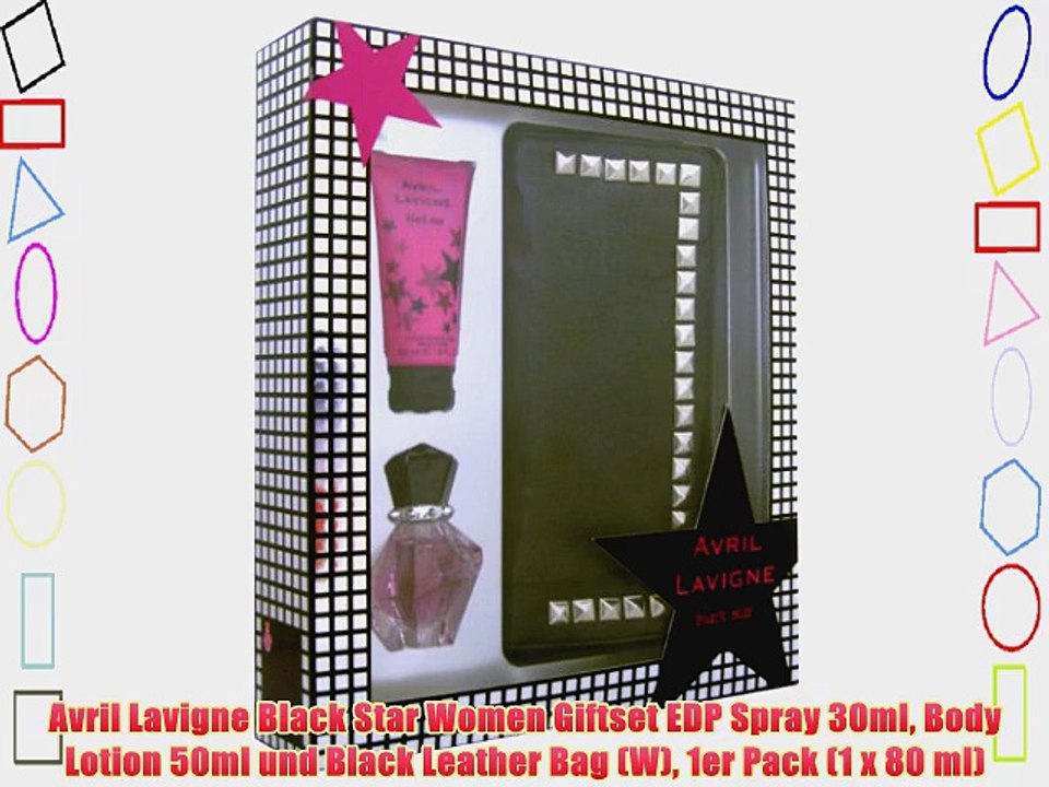 Avril Lavigne Black Star Women Giftset EDP Spray 30ml Body Lotion 50ml und Black Leather Bag