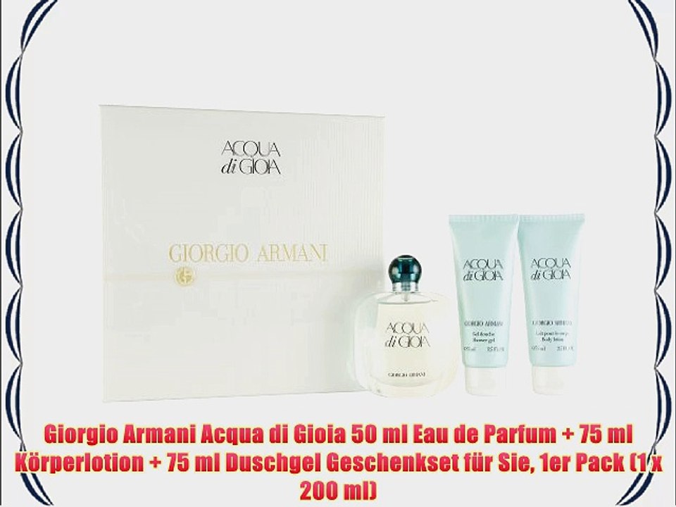 Giorgio Armani Acqua di Gioia 50 ml Eau de Parfum   75 ml K?rperlotion   75 ml Duschgel Geschenkset