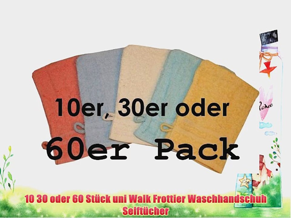 30er Pack Waschhandschuh 16x21 cm Frottier uni Walk Mengenauswahl