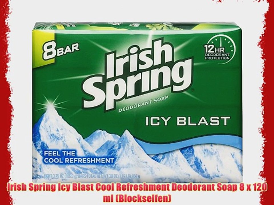 Irish Spring Icy Blast Cool Refreshment Deodorant Soap 8 x 120 ml (Blockseifen)