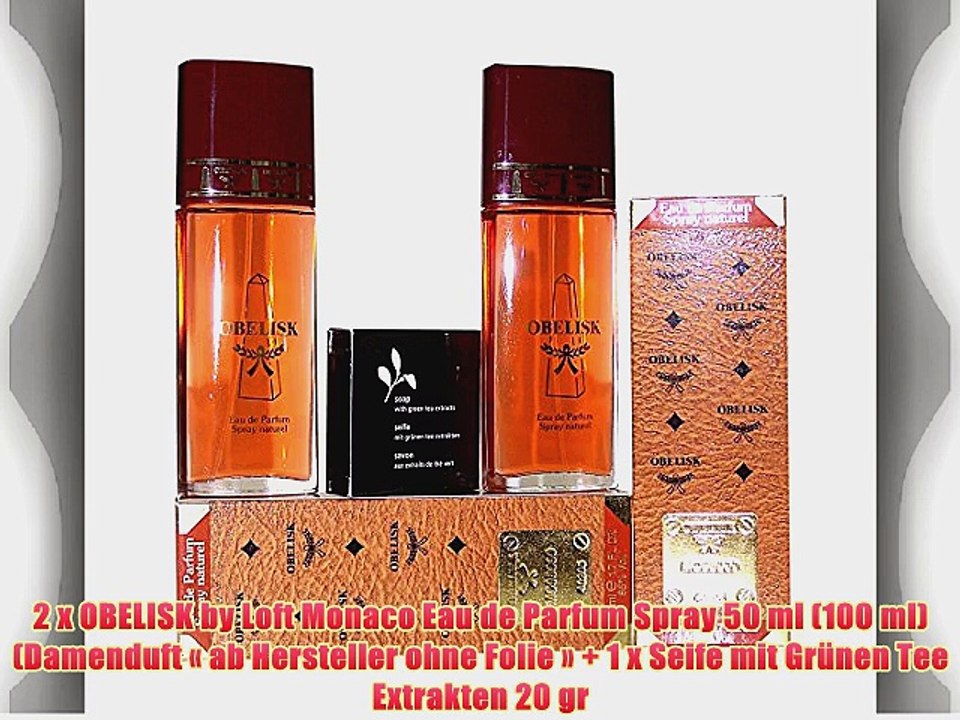 2 x OBELISK by Loft Monaco Eau de Parfum Spray 50 ml (100 ml) (Damenduft ? ab Hersteller ohne