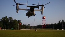 US Marines Jumping From Helicopter - Fast-Roping With V-22 Osprey