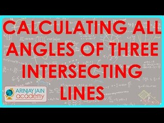 Calculating all angles of three intersecting lines   One angle given