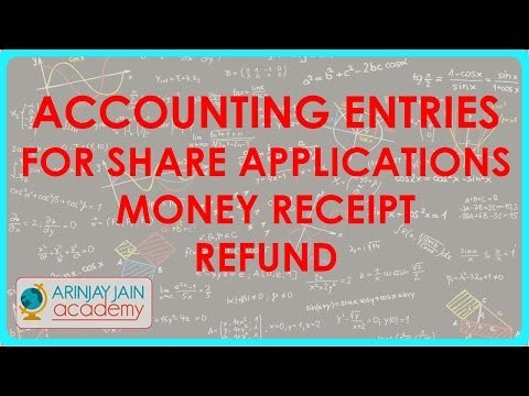 Accounting Entries for Share applications money receipt, refund etc | Class XII Accounts - CBSE