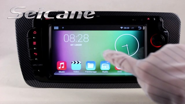 Best Android 4.4 2009-2013 Seat Ibiza aftermarket car stereo sat nav audio system with 3D MAP radio bluetooth USB SD AUX-in