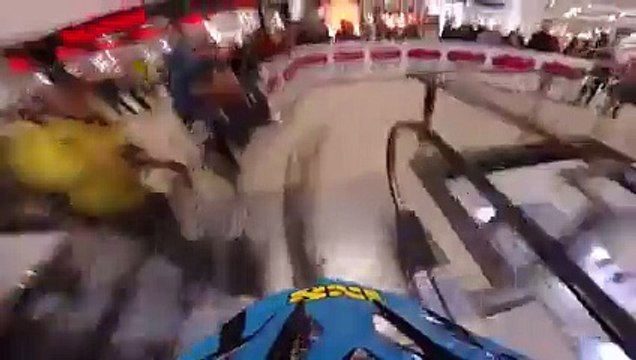 Agressive downhill mountain biking.. IN A MALL!