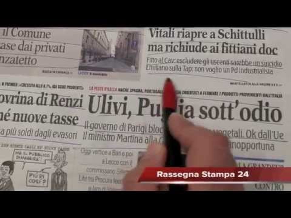 Emergenza Xylella, l'Ue si schiera con la Francia, Rassegna Stampa 8 Aprile 2015