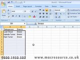 Training Courses on Microsoft Excel 2007 and free online tutorials