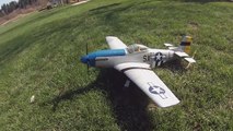 E-Flite P-51 Mustang BNF Basic Dallas Doll blue nose repaint