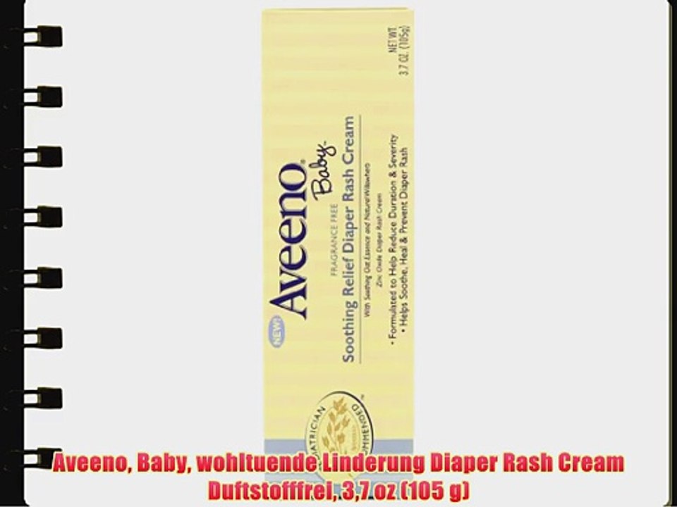 Aveeno Baby wohltuende Linderung Diaper Rash Cream Duftstofffrei 37 oz (105 g)