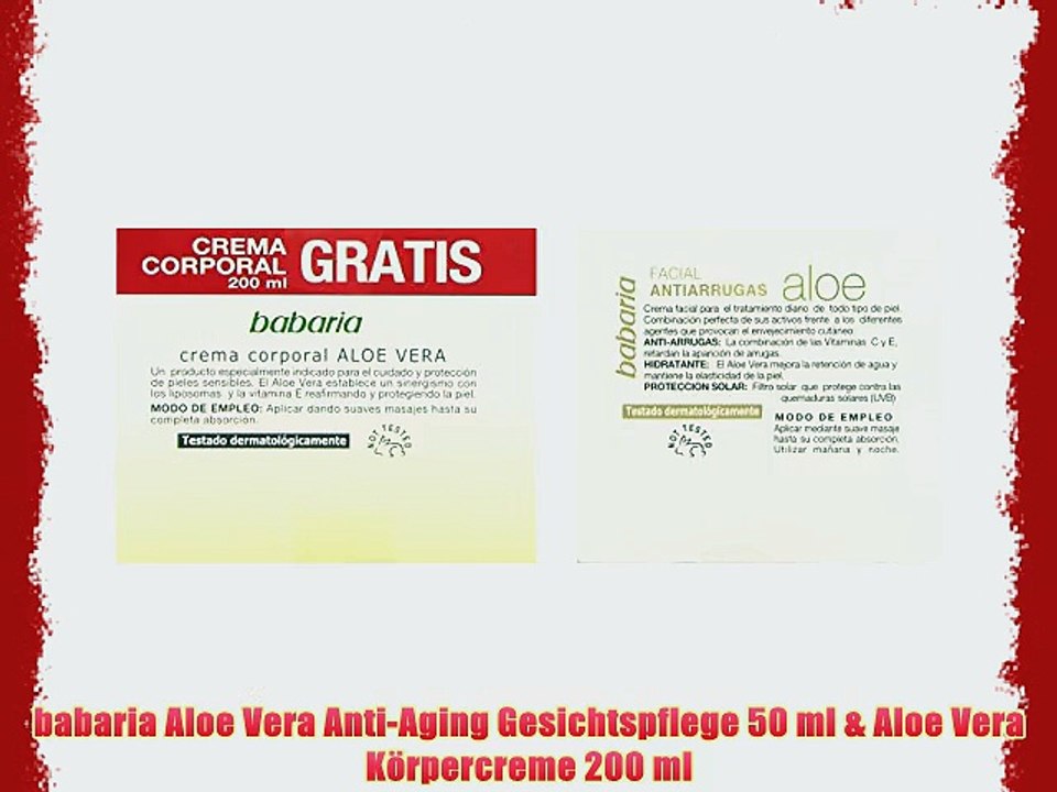 babaria Aloe Vera Anti-Aging Gesichtspflege 50 ml